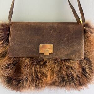 Michael Kors Fox Fur Darrington Handbag